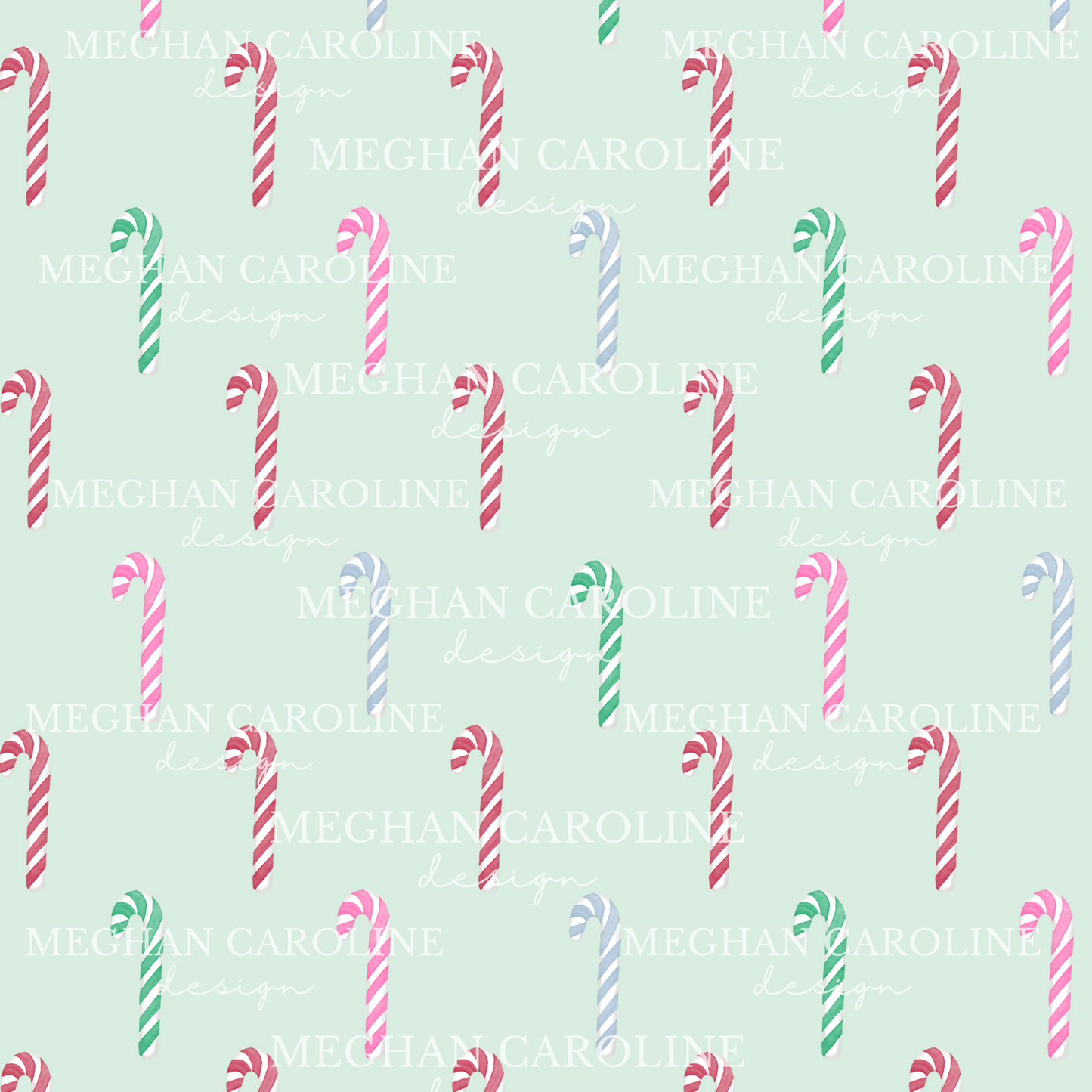 Colorful Candy Canes - Green