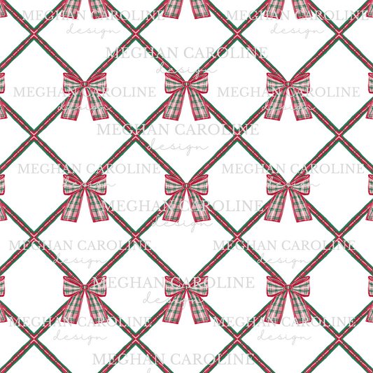 Plaid Bows - White